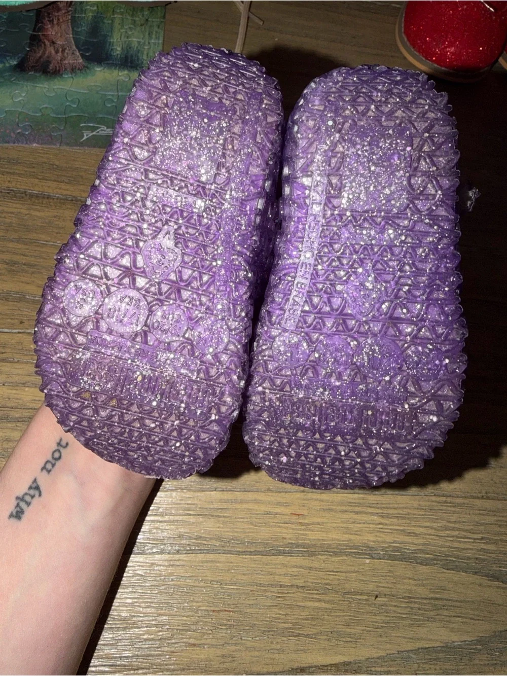 Mini Melissa Purple Glitter Jelly Mary Jane Shoes